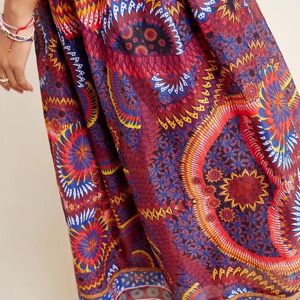 NWT Anthropologie Maren Embroidered Maxi Dress Size 4 Petite Sunset Motif Purple - Picture 4 of 16